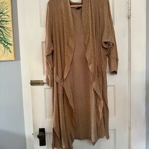 Torrid Tan Cardigan Sweater with Waterfall Drape